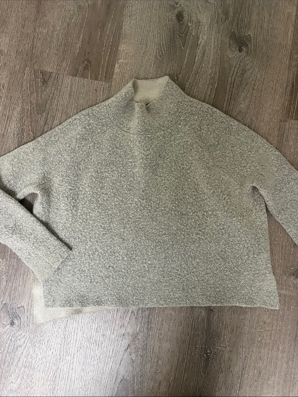 Cozy Mock Neck Women's Sweater in Light Gray Theory wool top S